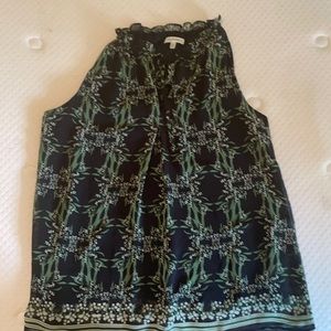 Max studio high neck blouse green floral design